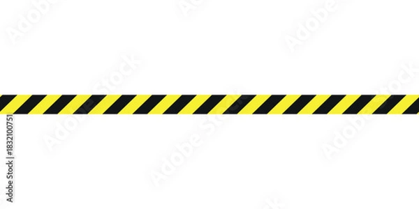 Fototapeta Warning tape with yellow and black diagonal stripes