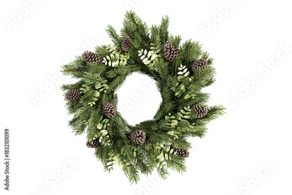 Obraz christmas wreath isolated on white