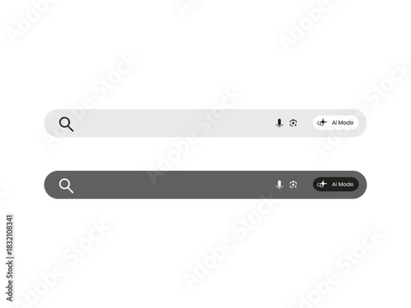 Obraz User interface search bars with ai mode, voice, and image input
