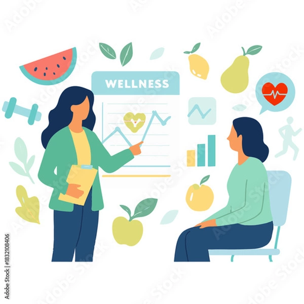 Fototapeta Wellness Consultation illustration vector