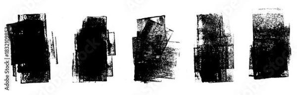 Obraz Grunge Stamped Smudge  Backgrounds Vector Set