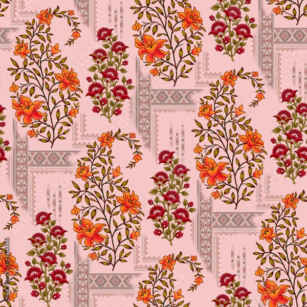 Fototapeta seamless Ethnic Digital Pattern background texture