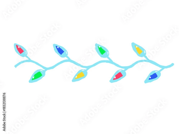 Fototapeta Christmas lights bulbs illustration. Strings of Christmas Lights. Background with colorful light bulbs