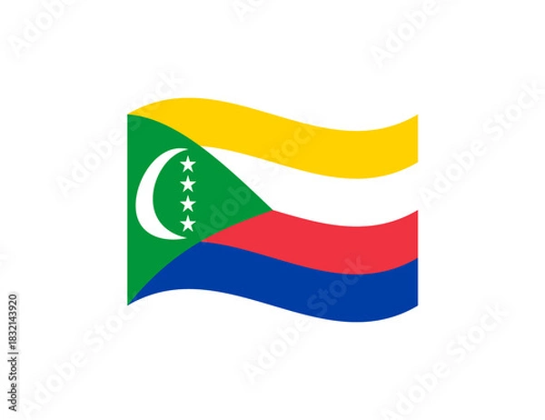 Obraz Minimalist wavy style Comoros flag symbol