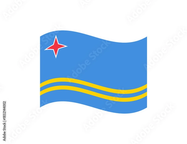 Obraz Minimalist wavy style Aruba flag symbol