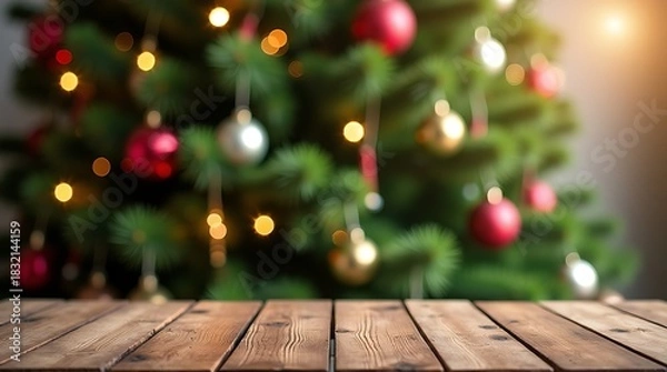 Fototapeta christmas tree and decorations