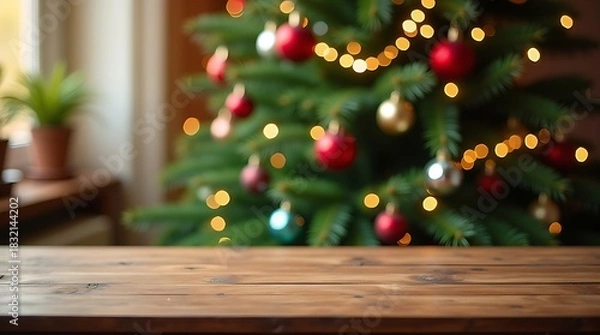 Fototapeta christmas tree with decorations