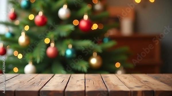 Fototapeta christmas tree and decorations