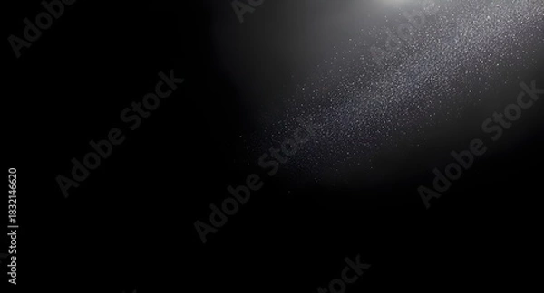 Obraz Fine silver sparkle dust forming elegant diagonal burst on clean deep black background