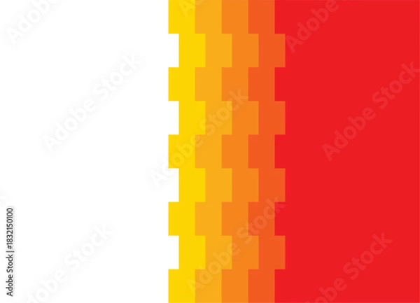 Obraz Vector divided red and yellow background from abstract pixels. Design element for posters, packaging, covers, ads, promotions, discounts. Place for text. Broken rectangular shapes