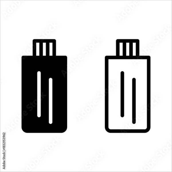 Obraz flash disk icon set black and white