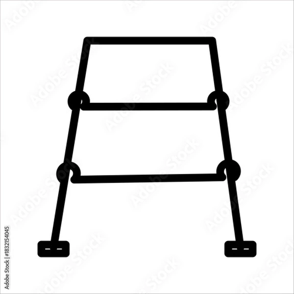 Obraz iron stairs icon white