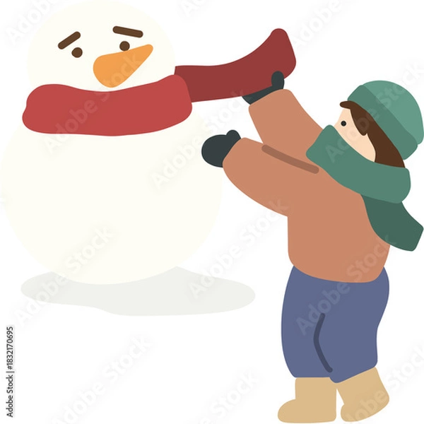 Obraz 눈사람 만드는 어린이