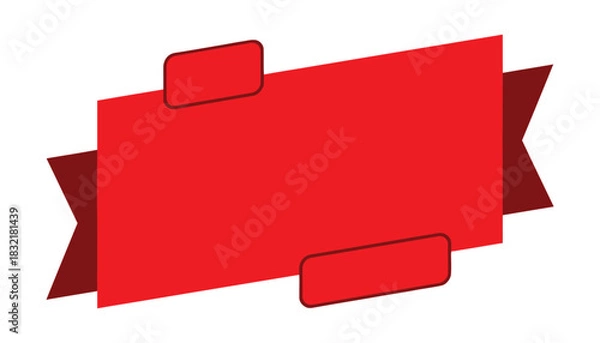 Fototapeta Blank Red Ribbon Banner for Promotions and Labels