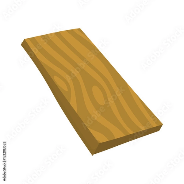 Fototapeta A wooden plank with a visible wood grain pattern, suitable for construction or rustic design elements