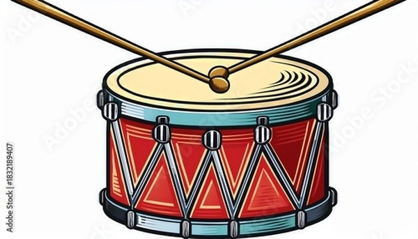 Fototapeta samba drum with drumsticks