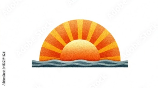 Fototapeta Clean vector style sun with cloud elements high resolution photo