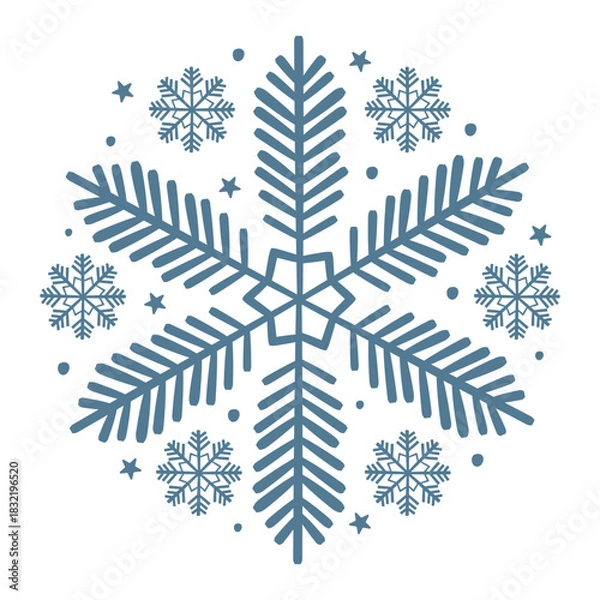 Obraz Vector illustration of snowflake