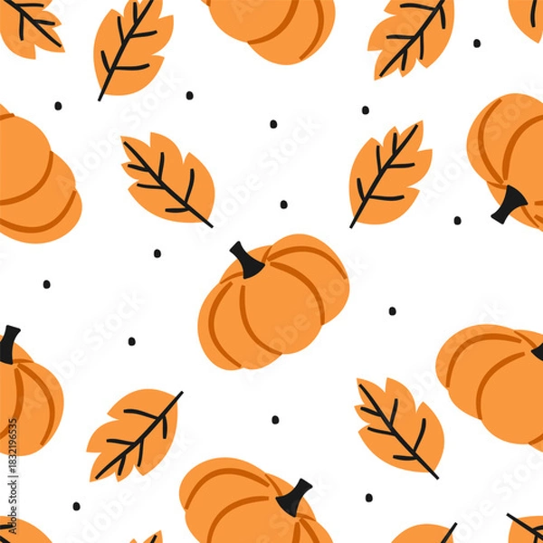 Obraz seamless pattern with pumpkins