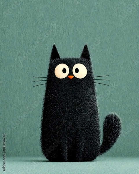 Fototapeta Adorable fuzzy creature featuring large expressive eyes high resolution photo