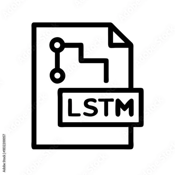 Fototapeta LSTM RNN DEEPLEARNING AI SEQUENCE TIME SERIES ICON SET
