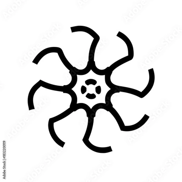 Fototapeta NEURAL CORE AI BRAIN PROCESSING DATA DEEP LEARNING COMPUTING ICON SET