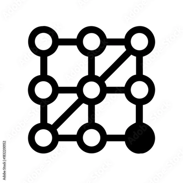 Fototapeta NEURAL GRID AI NETWORK DATA DEEP LEARNING ICON SET
