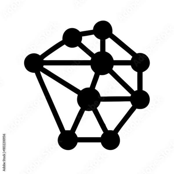 Fototapeta NEURAL MAP AI BRAIN NETWORK DATA VISUALIZATION ICON SET