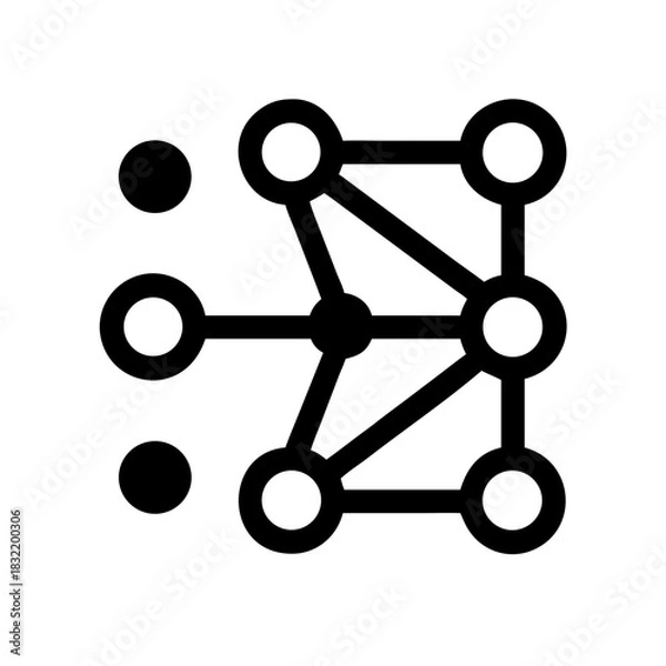 Fototapeta NEURAL NETWORK AI DEEP LEARNING DATA MACHINE ICON SET