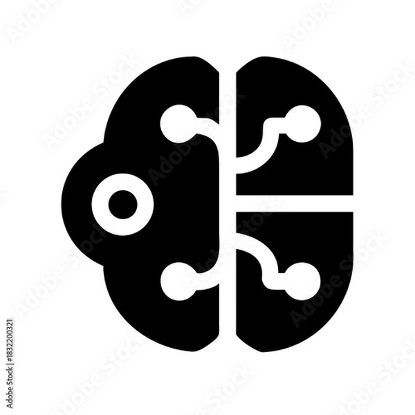 Fototapeta NEURAL ORB AI BRAIN NETWORK DATA DEEPLEARNING DIGITAL ICON SET