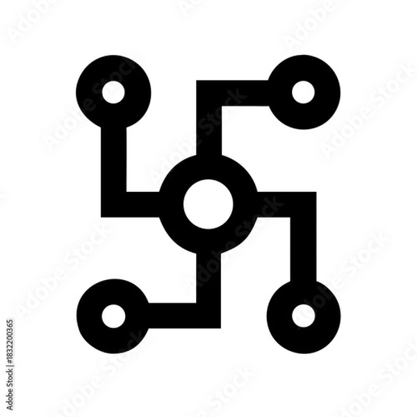 Fototapeta QUBIT NODE QUANTUM COMPUTING NETWORK TECHNOLOGY DATA ICON SET