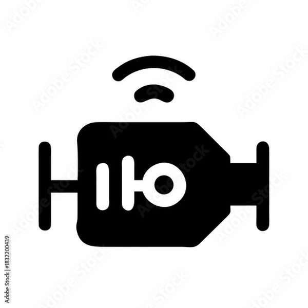 Fototapeta SMART ENGINE AI IOT AUTOMOTIVE PERFORMANCE EFFICIENCY ICON SET