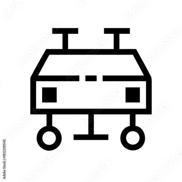 Fototapeta VEHICLE MODULE AUTOMOTIVE COMPONENT SMART TECHNOLOGY TRANSPORT ICON SET