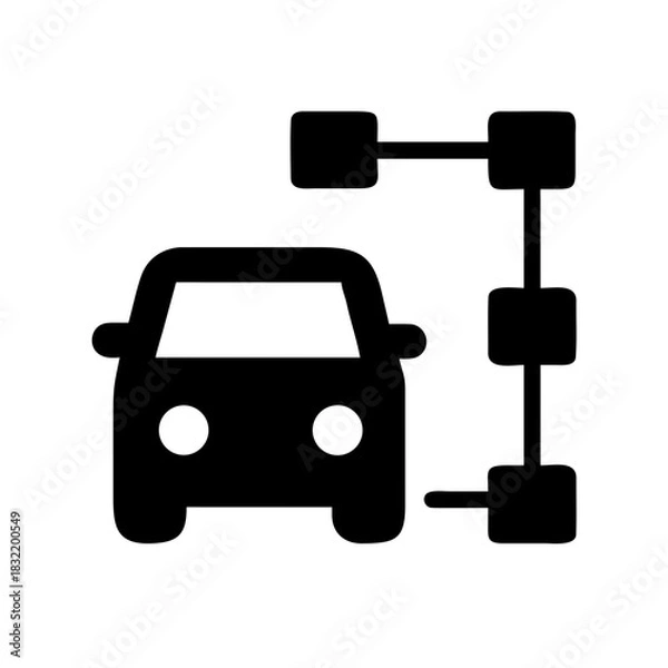 Fototapeta VEHICLE MATRIX SMART AUTOMOTIVE DATA NETWORK TECHNOLOGY ICON SET