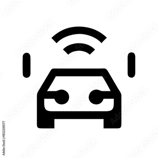 Fototapeta VEHICLE SENSOR SMART SAFETY AUTOMOTIVE TECHNOLOGY TRANSPORT ICON SET