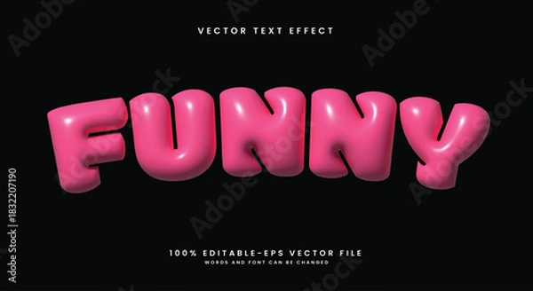 Obraz Funny 3d inflated style editable text effect Template