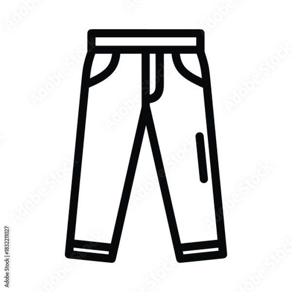 Fototapeta Simple outline icon of a pair of pants or trousers
