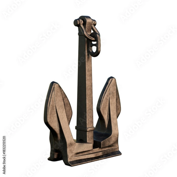 Obraz 20th-century anchor on transparent background. 3D Render