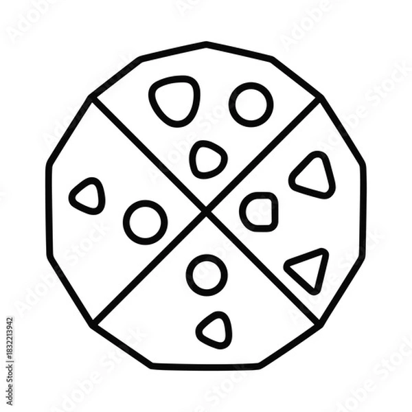 Obraz Abstract geometric pattern with circular and irregular shapes in a radial design