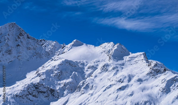 Fototapeta snow covered mountains in winter