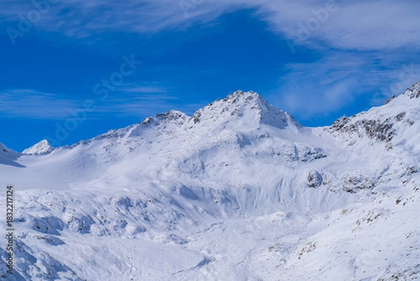 Fototapeta snow covered mountains in winter
