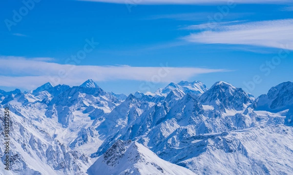 Fototapeta snow covered mountains in winter