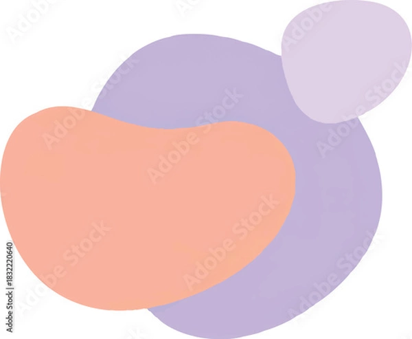 Fototapeta Abstract illustration with overlapping peach and purple shapes.