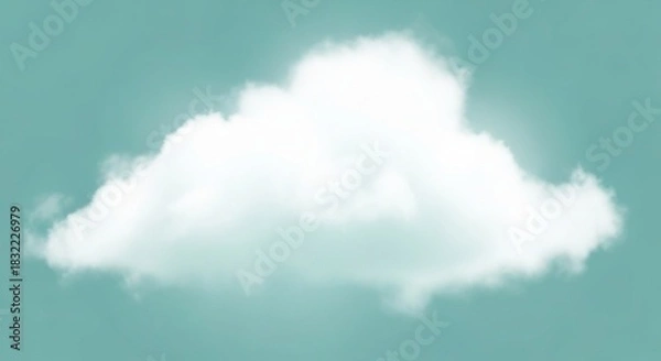 Fototapeta Fluffy white cloud in blue sky for weather concepts