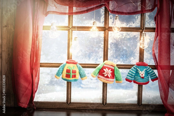 Obraz ugly sweaters christmas party background