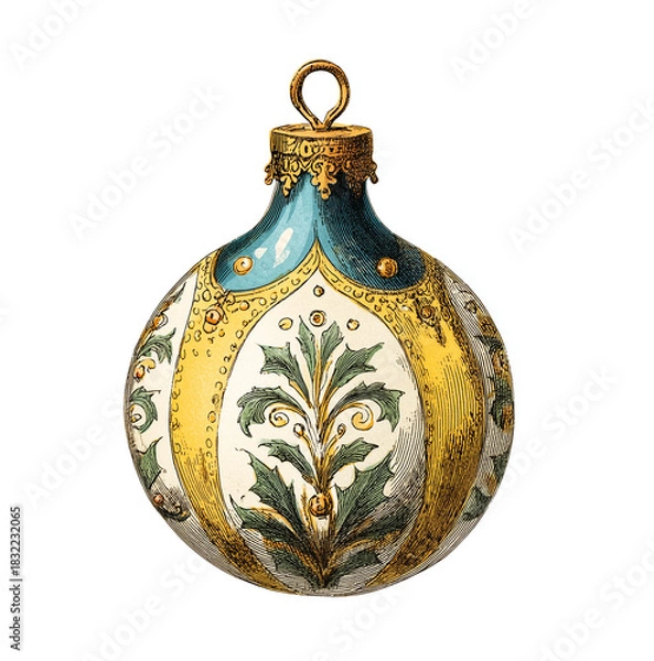 Obraz golden christmas ball illustration 