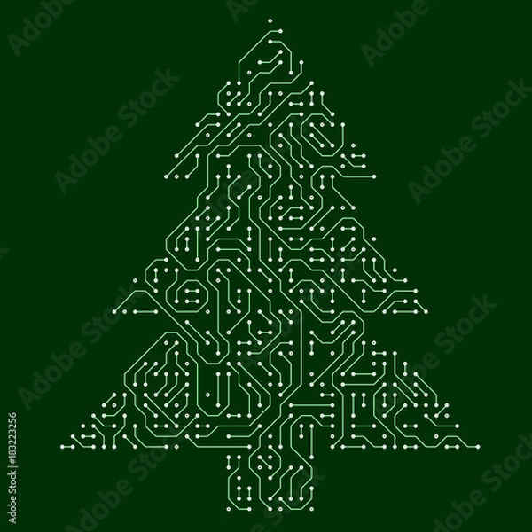 Obraz Christmas three style PCB circuit