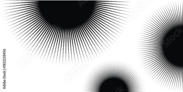Fototapeta Black and White Abstract Radial Burst Design with Optical Lines