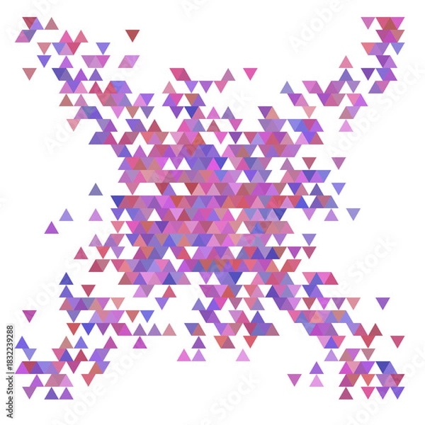 Obraz Purple triangle halftone random background.	