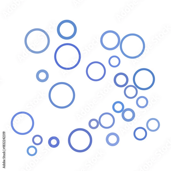 Obraz Abstract blue random circles, bubbles background.